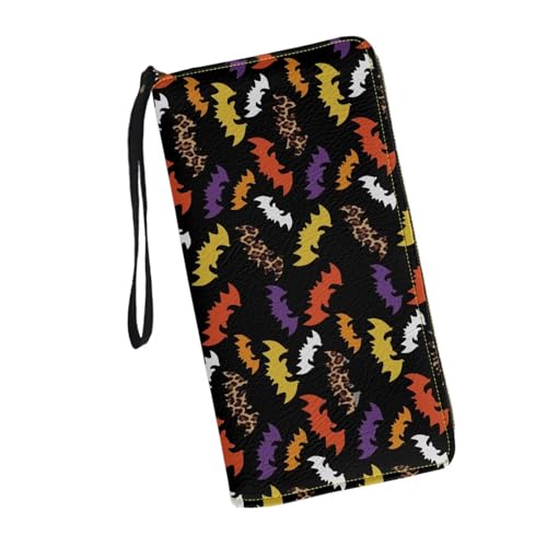 JUDENTIDOS Individuelle Handgelenk-Geldbörsen für Damen, Leder, Clutch, langer Reißverschluss, RFID-Kreditkartenhalter, Halloween-Fledermäuse, Einheitsgröße JUDENTIDOS Individuelle Handgelenk-Geldbörsen für Damen, Leder, Clutch, langer Reißverschluss, RFID-Kreditkartenhalter, Halloween-Fledermäuse, Einheitsgröße von JUDENTIDOS