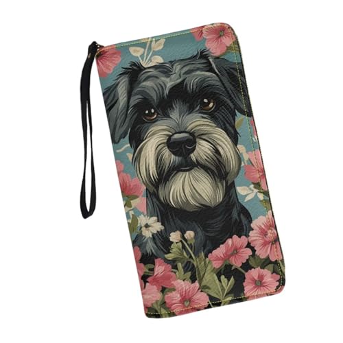 JUDENTIDOS Individuelle Handgelenk-Geldbörsen für Damen, Leder, Clutch, langer Reißverschluss, RFID-Kreditkartenhalter, Niedlicher Zwergschnauzer-Hund, Einheitsgröße JUDENTIDOS Individuelle Handgelenk-Geldbörsen für Damen, Leder, Clutch, langer Reißverschluss, RFID-Kreditkartenhalter, Niedlicher Zwergschnauzer-Hund, Einheitsgröße von JUDENTIDOS