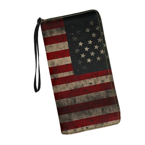 JUDENTIDOS Individuelle Handgelenk-Geldbörsen für Damen, Leder, Clutch, langer Reißverschluss, RFID-Kreditkartenhalter, US-Flagge, Einheitsgröße JUDENTIDOS Individuelle Handgelenk-Geldbörsen für Damen, Leder, Clutch, langer Reißverschluss, RFID-Kreditkartenhalter, US-Flagge, Einheitsgröße von JUDENTIDOS