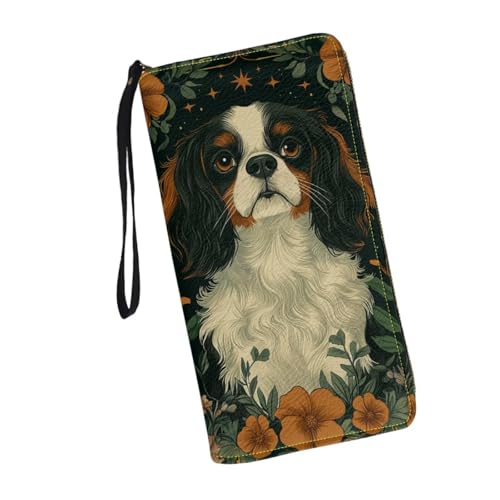 JUDENTIDOS Niedliche Damen-Geldbörse, Reißverschluss, lange Geldbörse, mehrere Kartenfächer, Clutch-Handgelenk, Cavalier King Charles Spaniel, Einheitsgröße JUDENTIDOS Niedliche Damen-Geldbörse, Reißverschluss, lange Geldbörse, mehrere Kartenfächer, Clutch-Handgelenk, Cavalier King Charles Spaniel, Einheitsgröße von JUDENTIDOS