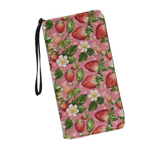 JUDENTIDOS Niedliche Damen-Geldbörse, Reißverschluss, lange Geldbörse, mehrere Kartenfächer, Clutch-Handgelenk, Erdbeerblumen, Einheitsgröße JUDENTIDOS Niedliche Damen-Geldbörse, Reißverschluss, lange Geldbörse, mehrere Kartenfächer, Clutch-Handgelenk, Erdbeerblumen, Einheitsgröße von JUDENTIDOS
