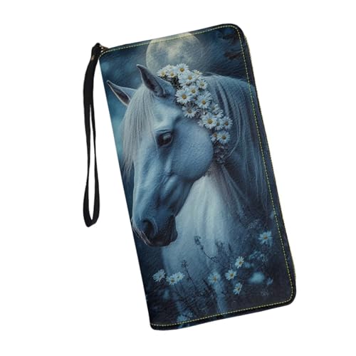 JUDENTIDOS Niedliche Damen-Geldbörse, Reißverschluss, lange Geldbörse, mehrere Kartenfächer, Clutch-Handgelenk, Pferd Floral, Einheitsgröße JUDENTIDOS Niedliche Damen-Geldbörse, Reißverschluss, lange Geldbörse, mehrere Kartenfächer, Clutch-Handgelenk, Pferd Floral, Einheitsgröße von JUDENTIDOS