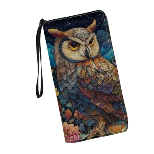 JUDENTIDOS Niedliche Damen-Geldbörse, Reißverschluss, lange Geldbörse, mehrere Kartenfächer, Clutch-Handgelenk, blaue eule, Einheitsgröße JUDENTIDOS Niedliche Damen-Geldbörse, Reißverschluss, lange Geldbörse, mehrere Kartenfächer, Clutch-Handgelenk, blaue eule, Einheitsgröße von JUDENTIDOS