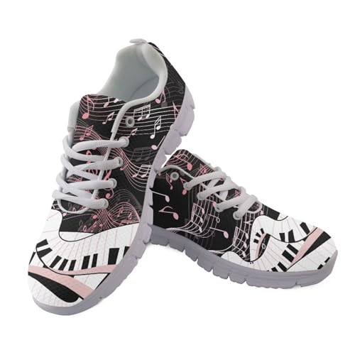 JUDENTIDOS Schuhe für Damen und Herren, Straßenlauf, athletisch, Walking, Tennis, Sneaker, Strandschuhe, Klaviertastatur Musiknoten, 47 EU von JUDENTIDOS