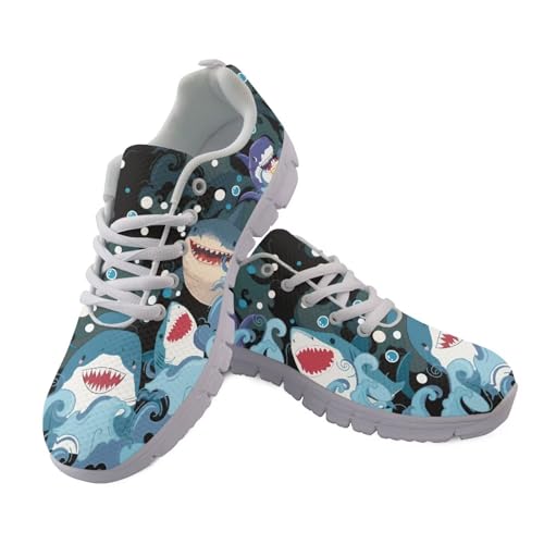 JUDENTIDOS Sneakers für Damen und Herren, leichte Tennisschuhe, rutschfest, Fitnessstudio, Workout-Schuhe, atmungsaktives Netzgewebe, Laufschuhe, Walkingschuhe, Cartoon-Haie, 43 EU JUDENTIDOS Sneakers für Damen und Herren, leichte Tennisschuhe, rutschfest, Fitnessstudio, Workout-Schuhe, atmungsaktives Netzgewebe, Laufschuhe, Walkingschuhe, Cartoon-Haie, 43 EU von JUDENTIDOS