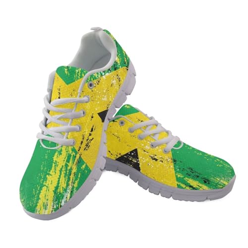 JUDENTIDOS Sneakers für Damen und Herren, leichte Tennisschuhe, rutschfest, Fitnessstudio, Workout-Schuhe, atmungsaktives Netzgewebe, Laufschuhe, Walkingschuhe, Jamaikanische Flagge, 36 EU von JUDENTIDOS