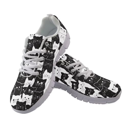 JUDENTIDOS Sneakers für Damen und Herren, leichte Tennisschuhe, rutschfest, Fitnessstudio, Workout-Schuhe, atmungsaktives Netzgewebe, Laufschuhe, Walkingschuhe, Schwarze und weiße Katzen, 47 EU JUDENTIDOS Sneakers für Damen und Herren, leichte Tennisschuhe, rutschfest, Fitnessstudio, Workout-Schuhe, atmungsaktives Netzgewebe, Laufschuhe, Walkingschuhe, Schwarze und weiße Katzen, 47 EU von JUDENTIDOS
