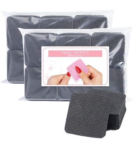 Fusselfreies Nagel Nasses Handtuch 600PCS Nagellack Make-Up Entferner Baumwollstück Weiche Absorbierbare Reinigung Nasses Handtuch (schwarz) von JUDEWY