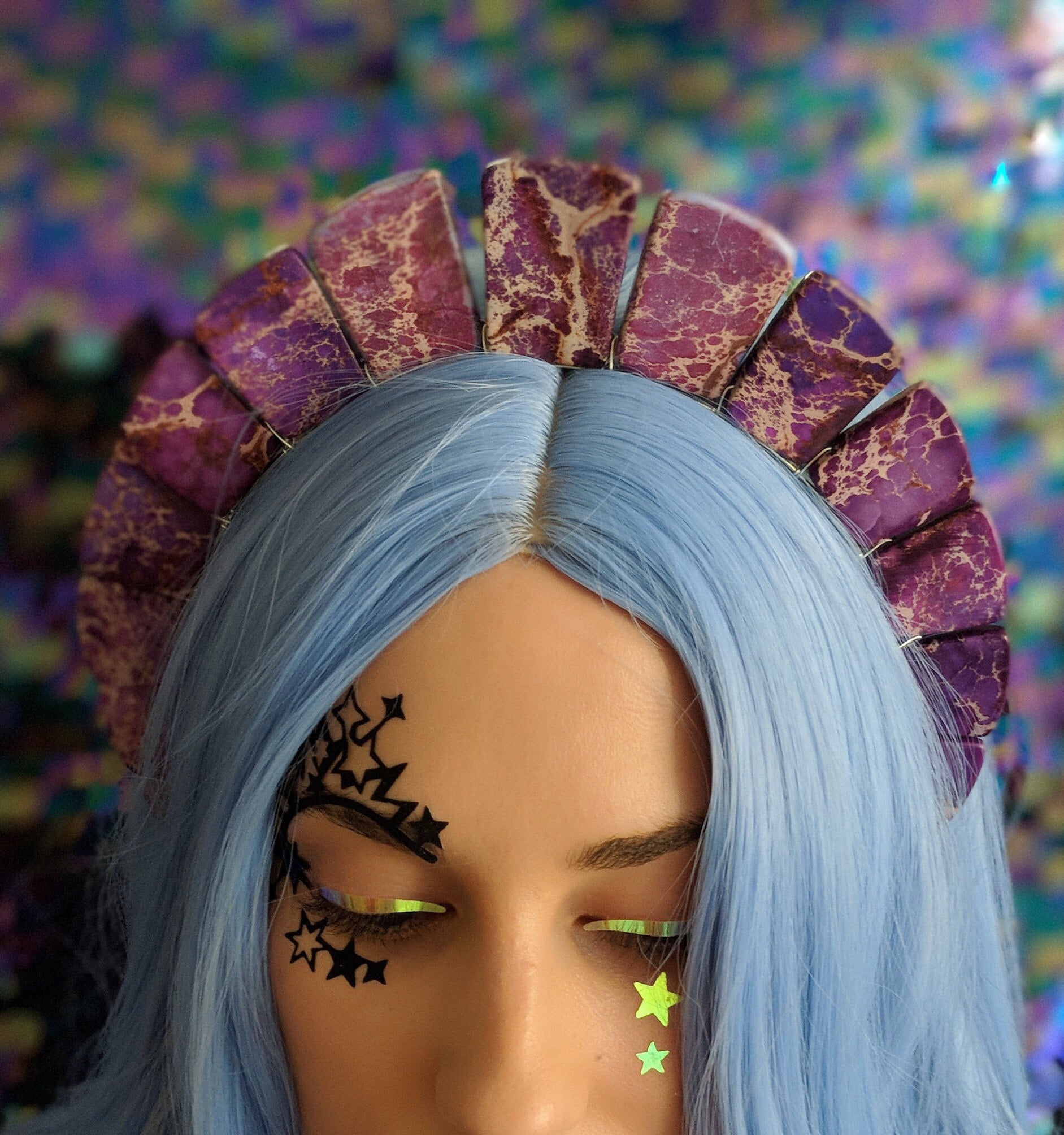 Die Tulum Lila Halo Krone - [Seediment Krone] Festival Kopfschmuck, Stirnband, Meerjungfrau Krone von JUDYandMADELEINE