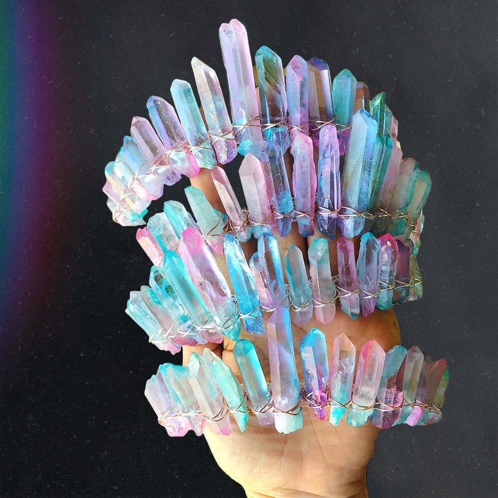 Die Zuckerwatte Göttin, Pastell Kristall Krone, Meerjungfrau Rave Kopfschmuck, Rosa Diadem, Tiara, Lila Kristallkrone, Fee von JUDYandMADELEINE