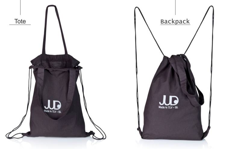 Schwarzer Rucksack Canvas Sale Schwarzer Shopper Turnbeutel Judtlv Hipster-Rucksack von JUDtlv