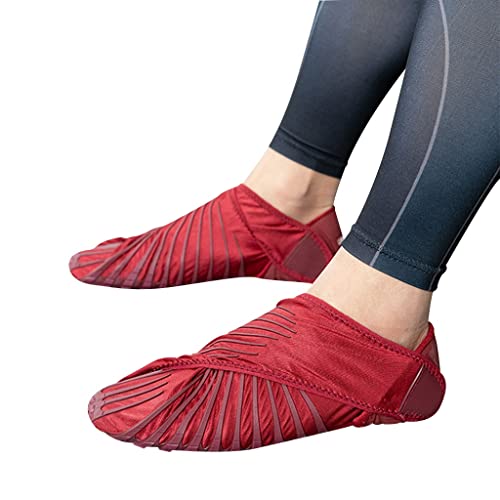 JUEMISSA Indoor-Fitnessschuhe Fünf-Finger-Turnschuhe Yoga-Laufbandschuhe tragbare Wickelschuhe Barfußschuhe (Color : Red, S : 39 EU) von JUEMISSA