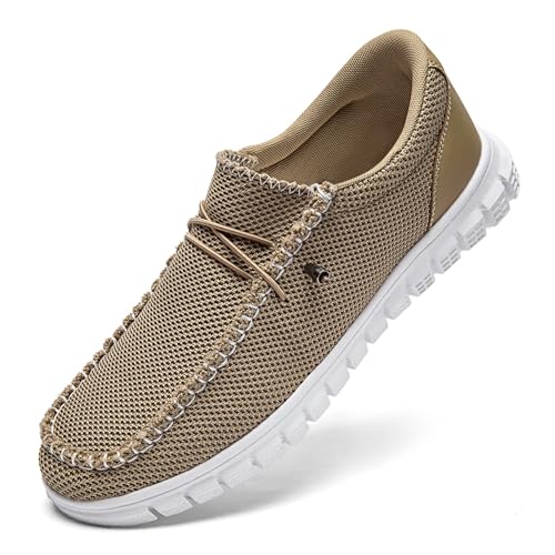 JUEQIBAA Herren Loafers Slipper rutschfeste Herren Schuhe Laufschuhe Atmungsaktiv Freizeitschuhe Walkingschuhe Rutschhemmender Laufsohle Khaki Größe EU 39 von JUEQIBAA