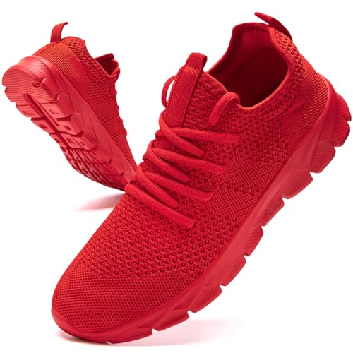 JUEQIBAA Herren Sneaker Schuhe Laufschuhe Sportschuhe Turnschuhe Sommer Schuhe Leichtgewichts Tennisschuhe Joggingschuhe Männer Fitnessschuhe Gym Running Shoes Herren Rot, EU 42 von JUEQIBAA