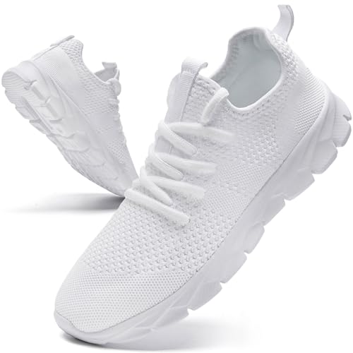 JUEQIBAA Sneaker Herren Schuhe Laufschuhe Sportschuhe Turnschuhe Sommerschuhe Leichtgewichts Tennisschuhe Jogging Männer Fitnessschuhe Gym Running Shoes Herren Weiß, EU 39 von JUEQIBAA