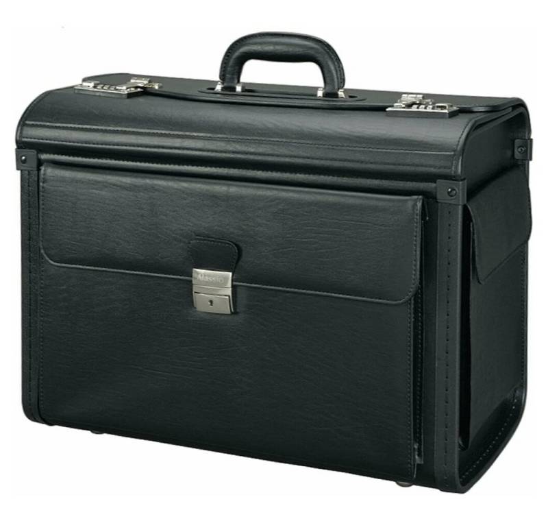 JÜSCHA Aktentasche Alassio Pilotenkoffer VICENZA Lederimitat schwarz von JÜSCHA