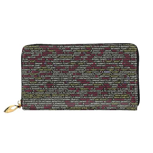 Damen-Geldbörse aus Leder, Programmiercode, großes Fassungsvermögen, Kartenhalter, Damengeldbörse mit mehreren Kartenfächern, lange Damengeldbörse mit Reißverschlussfach, 19 x 10,5 cm, weiches Leder, von JUEXDEME