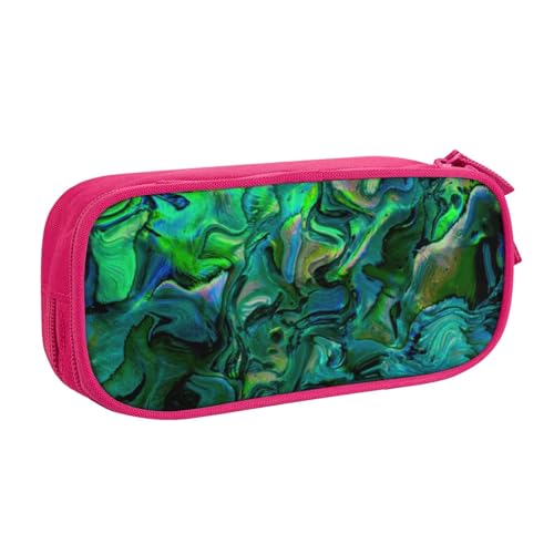 JUEXDEME Abalone-Perlmutt-Tasche mit großem Fassungsvermögen, großes Fassungsvermögen, Federmäppchen für Studenten, Schreibwaren-Tasche, Stiftebox, Schreibtisch-Organizer mit glattem Reißverschluss, von JUEXDEME