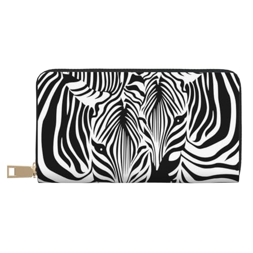 JUEXDEME Abstraktes Tier-Zebra-Design, lang, Kunstleder, Clutch, schick, stilvolle Damen-Geldbörsen für moderne Frauen, großes Fassungsvermögen, Kartenhalter und Organizer-Taschen, strapazierfähige von JUEXDEME