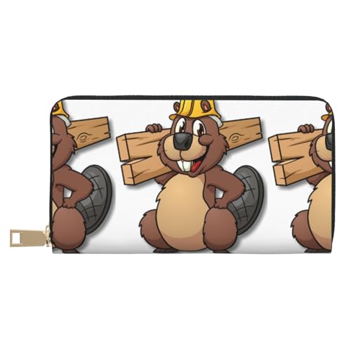 JUEXDEME Beaver Working Long Faux Leather Clutch Chic Stylish Women's Wallets for Modern Women Large Capacity Card Holder and Organizer Pockets Durable Purse Handbag for Everyday Travel, weiß, von JUEXDEME