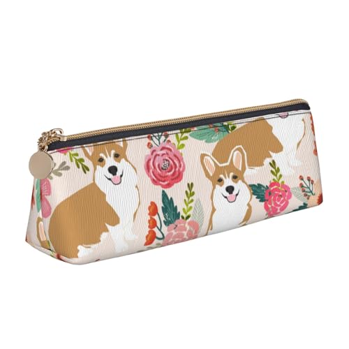 JUEXDEME Corgi Federmäppchen aus Leder mit Blumenmuster, Frühlingsgarten, schlankes Design, Stifteetui mit metallischem Reißverschluss, Taschengröße für Studenten, Büro, Uni, Mittelschule, weiß, JUEXDEME Corgi Federmäppchen aus Leder mit Blumenmuster, Frühlingsgarten, schlankes Design, Stifteetui mit metallischem Reißverschluss, Taschengröße für Studenten, Büro, Uni, Mittelschule, weiß, von JUEXDEME