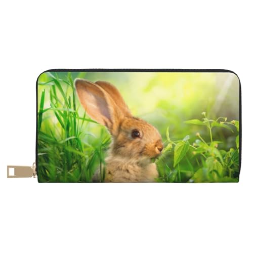 JUEXDEME Cute Bunny Long Faux Leather Clutch Chic Stylish Women's Wallets for Modern Women Large Capacity Card Holder and Organizer Pockets Durable Purse Handbag for Everyday Travel, weiß, von JUEXDEME