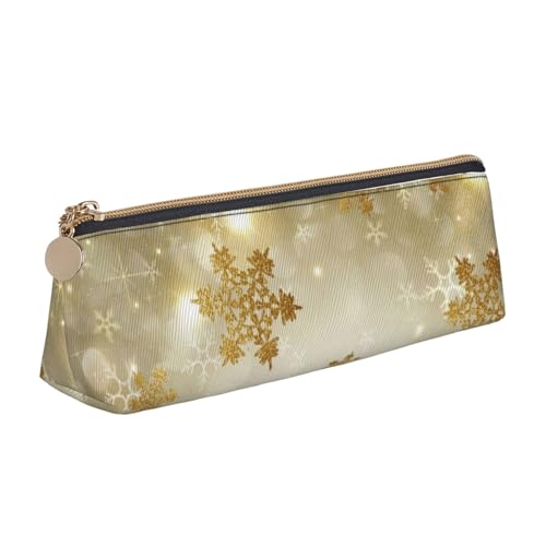 JUEXDEME Goldfarbenes Federmäppchen aus Seide, Weihnachtsmotiv, schlankes Design, Stifttasche mit metallischem Reißverschluss, Taschengröße für Studenten, Büro, Universität, Mittelschule, weiß, von JUEXDEME