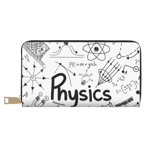 JUEXDEME Lange Clutch aus Kunstleder mit Physik-Druck, schick, stilvolle Damengeldbörsen für moderne Frauen, großes Fassungsvermögen, Kartenhalter und Organizer-Taschen, strapazierfähige Geldbörse, JUEXDEME Lange Clutch aus Kunstleder mit Physik-Druck, schick, stilvolle Damengeldbörsen für moderne Frauen, großes Fassungsvermögen, Kartenhalter und Organizer-Taschen, strapazierfähige Geldbörse, von JUEXDEME