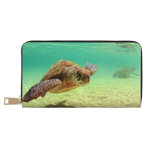 JUEXDEME Lord Howe Island Sea Turtle Long Faux Leather Clutch Chic Stylish Women's Wallets for Modern Women Large Capacity Card Holder and Organizer Pockets Durable Purse Handbag for Everyday Travel, von JUEXDEME