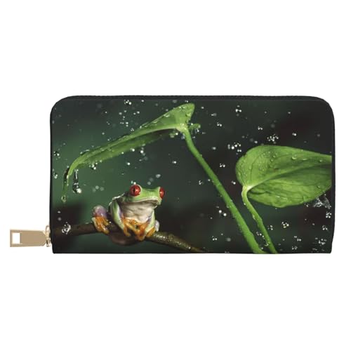 JUEXDEME Peace Tree Frog Lange Kunstleder-Clutch, schick, stilvolle Damen-Geldbörsen für moderne Frauen, großes Fassungsvermögen, Kartenhalter und Organizer-Taschen, strapazierfähige Geldbörse, von JUEXDEME