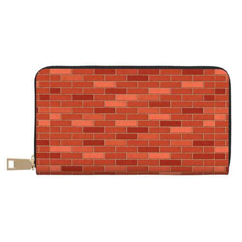 JUEXDEME Rote Ziegelwand-Textur, lange Kunstleder-Clutch, schick, stilvolle Damen-Geldbörsen für moderne Frauen, großes Fassungsvermögen, Kartenhalter und Organizer-Taschen, strapazierfähige JUEXDEME Rote Ziegelwand-Textur, lange Kunstleder-Clutch, schick, stilvolle Damen-Geldbörsen für moderne Frauen, großes Fassungsvermögen, Kartenhalter und Organizer-Taschen, strapazierfähige von JUEXDEME