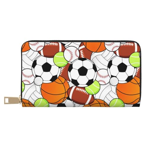 JUEXDEME Sportball lange Clutch aus Kunstleder, schick, stilvolle Damengeldbörsen für moderne Frauen, großes Fassungsvermögen, Kartenhalter und Organizer-Taschen, strapazierfähige Geldbörse, von JUEXDEME