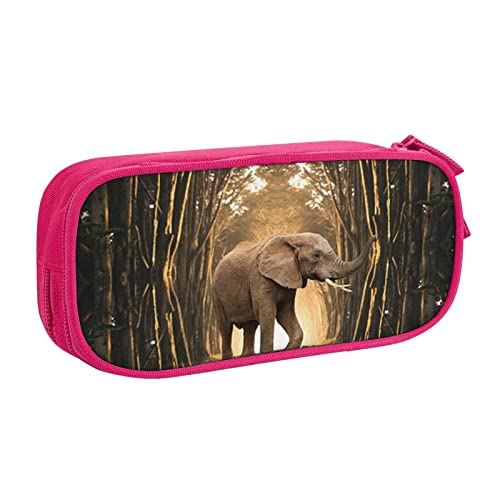 JUEXDEME Tasche für Schule, Bürobedarf, Skulptur, Elefant, großes Fassungsvermögen, Federmäppchen für Studenten, Schreibwaren-Tasche, Stiftebox, Schreibtisch-Organizer mit glattem Reißverschluss, von JUEXDEME