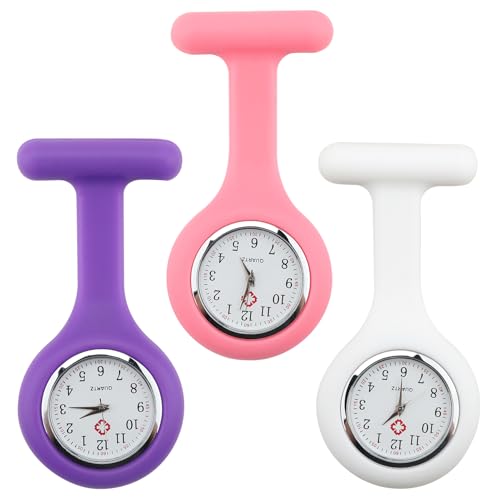 JUGCUT 3 x Krankenschwester-Uhr, Brosche, Krankenschwester, Arzt, Taschenuhr, Quarz-Infektionskontrolle, Taschenuhr mit Anstecknadel für Gesundheitswesen, Krankenschwestern, Ärzte, Sanitäter, JUGCUT 3 x Krankenschwester-Uhr, Brosche, Krankenschwester, Arzt, Taschenuhr, Quarz-Infektionskontrolle, Taschenuhr mit Anstecknadel für Gesundheitswesen, Krankenschwestern, Ärzte, Sanitäter, von JUGCUT
