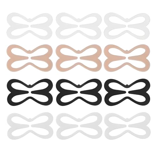 JUGUTA 12 Stück Bh Träger Clips, Bh Träger Halter Schmetterling Stil Bh Clips Bh Clips Für Bh Träger Rücken Unsichtbar Rutschfeste Bh Klammer Rücken Für Volle Körbchengröße(A) von JUGUTA