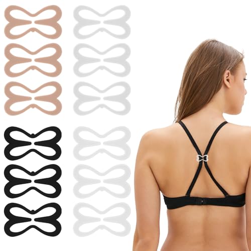 JUGUTA 12 Stück Bh Träger Clips, Bh Träger Halter Schmetterling Stil Bh Clips Bh Clips Für Bh Träger Rücken Unsichtbar Rutschfeste Bh Klammer Rücken Für Volle Körbchengröße(B) von JUGUTA
