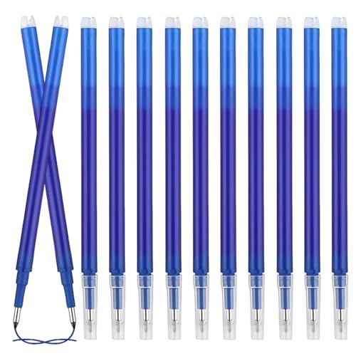 JUGUTA 12 Stück Radierbare Ersatzmine, Kompatibel Mit Ball & Clicker & Eberhard Faber Animal Erase It, Spitze 0,7 Mm,NachfüLlminen Mit Radierbarer Tinte (Blau, 12) von JUGUTA