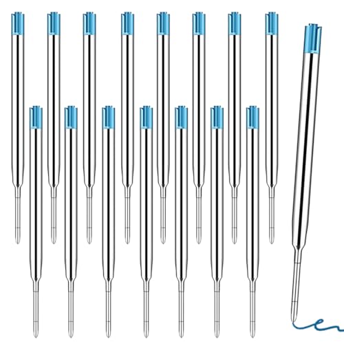 JUGUTA 16Er-Set Großraumminen Für Kugelschreiberminen Großraumminen Metall Ersatzminen Für Das G2-Format,Kompatible Minen 1,0Mm Strichstärke M,Ersatzminen - Kugelschreiber Minen Schreibfarbe Blau von JUGUTA