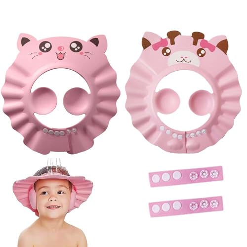 JUGUTA 2 Stück Duschhaube Kinder, Kinder Shampoo Kappe, Baby Verstellbare Haare Waschen Schild, Wird Zum Schutz Von Augen Und Ohren Verwendet Haare Waschen Kinderschutz von JUGUTA