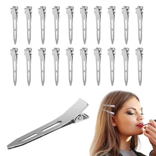JUGUTA 20 Stück Entebill Haarspangen Silber Haarclips 5,5 Cm Haarklemmen Friseur Alligator Clips Metall Haarspangen Für Haarklammern Damen Spangen Friseursalon Mädchen Haarstyling Diy von JUGUTA