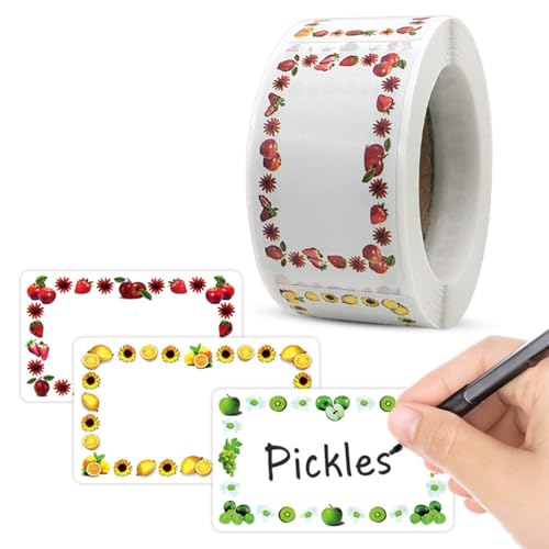 JUGUTA 250 Stück Marmeladen Etiketten Selbstklebend,Etiketten Zum Beschriften, Klebeetiketten Marmelade Für Marmeladengläser Flaschen Gewürzgläser von JUGUTA