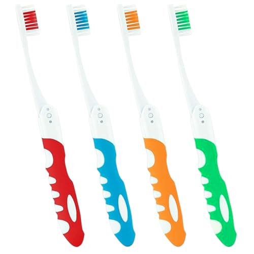 JUGUTA 4 Stück Reise Zahnbürste, Klappbare Reisezahnbürste Travel Toothbrush Für Unterwegs Camping Reisen Kinder Erwachsene von JUGUTA