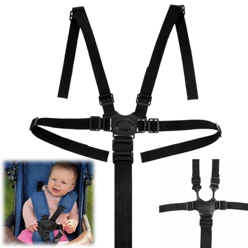 JUGUTA 5 Punkt Verstellbare Sicherheitsgurt Für Kinderwagen Tripp Trapp Gurt Hochstuhl von JUGUTA