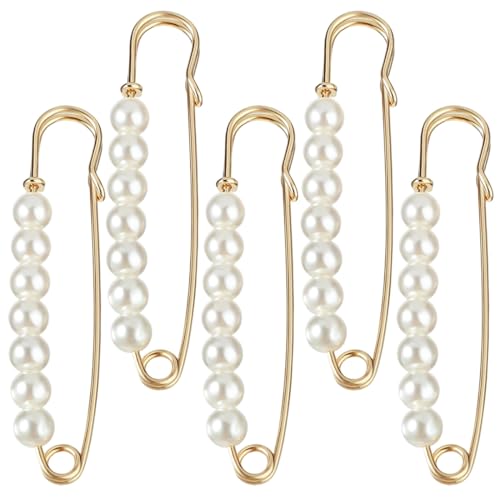 JUGUTA 5 Stück Brosche Ausschnitt Verkleinern Broschen & Anstecknadeln Brosche Sicherheitsnadel Strass Pullover Clip Broschen Pins Pullover Schal Clips Brosche Kragen Clip Für Damen Hosen Rock von JUGUTA