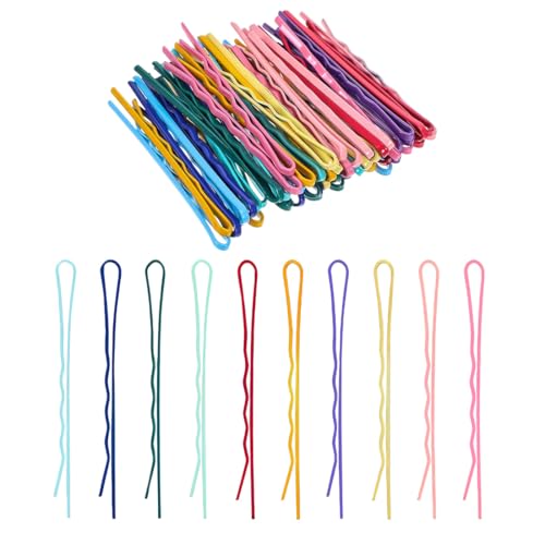 JUGUTA 50 Stück 5.5Cm Haarklammer Klein,Haarklammern Klein,Haarnadeln Kleine Haarklammern Mini Bobby Pins Gewellte Haarnadel Haarspange Aus Metall Haarklammern Für Frauen Mädchen Kinder Dutts von JUGUTA