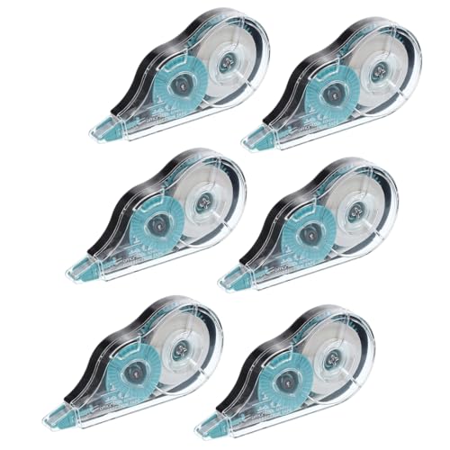 JUGUTA 6Er Korrekturbänder Set, 12M X 5 Mm Korrekturroller Korrekturmaus Mini Mit Schutzkappe&Fenster Korrigieren Roller Für Kinder Schüler Büro Zuhause Schule (Schwarz) von JUGUTA