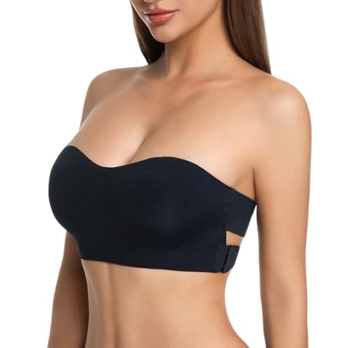 JUGUTA Damen Bh 2025 Neu Trägerloser Kabelloser Mit Seitenverschluss Push Up Bh Soft Bequem Bügellos Bustier von JUGUTA