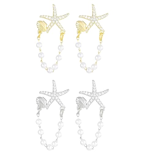 JUGUTA Goldene Seestern Muschel Ohrringe Damen – Sommer Strand Schmuck Mit Perlenohrringe, Sommer Ohrringe, Elegant Und Schick Summer Jewelry, Boho Statement Perlen Hängend JUGUTA Goldene Seestern Muschel Ohrringe Damen – Sommer Strand Schmuck Mit Perlenohrringe, Sommer Ohrringe, Elegant Und Schick Summer Jewelry, Boho Statement Perlen Hängend von JUGUTA