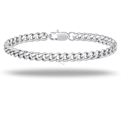 JUGUTA Herren Armband Edelstahl Silber - 1 Stücke 8Mm Breite 21Cm Länge Panzerkette Armbänder Für Männer, Armschmuck Set Geschenke Herrenarmband Edelstahl Armkette Armbänder Herren von JUGUTA