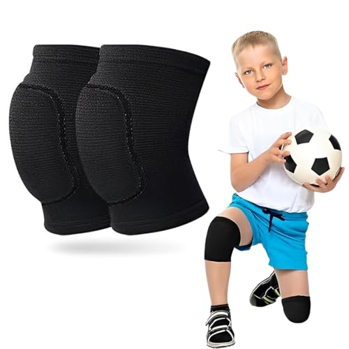 JUGUTA Knieschoner Kinder,2Pcs Volleyball Knieschoner Für Kinder,Anti-Kollision Weiches Verdickung Schwamm Knieschoner, Elastische Kollision Vermeidung Für Handball Fußball Wrestling Skifahren(M) von JUGUTA